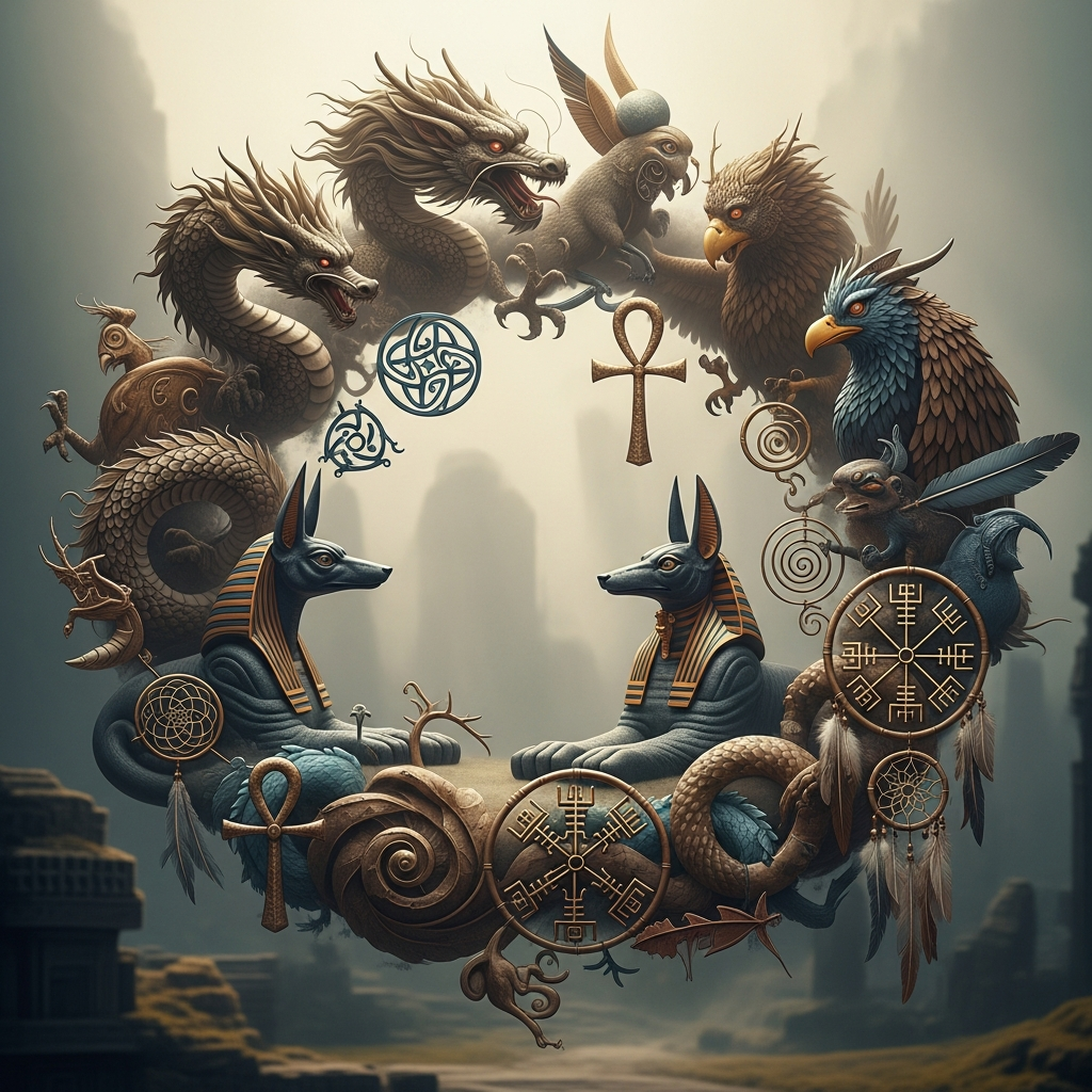 7. Cross-Cultural Comparative Folklore Illustration for 7. Cross-Cultural Comparative Folklore