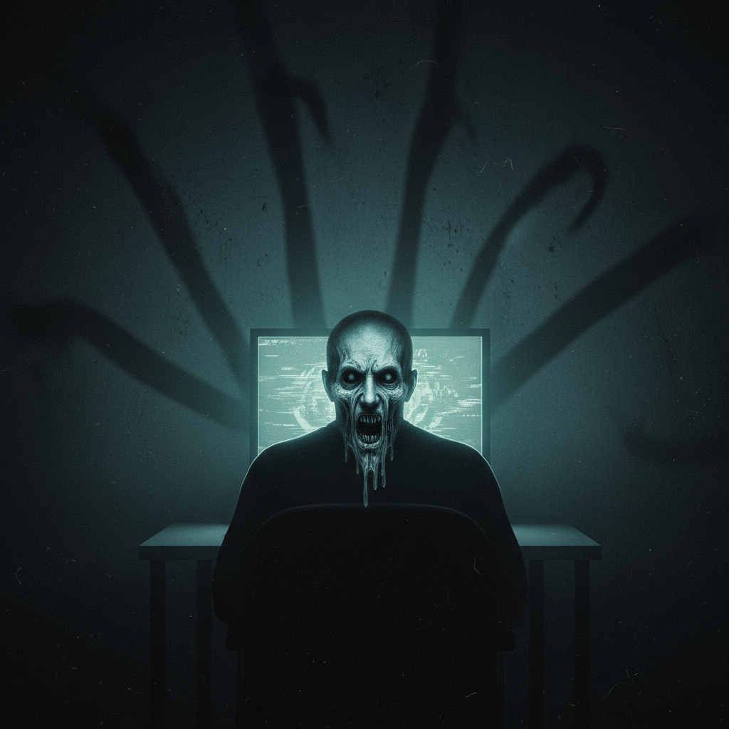 Illustration for The Cursed Algorithm: A Field Guide to the Evolution of Internet Horror Characters